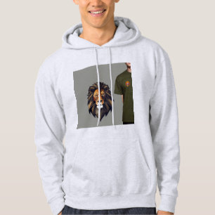Moletom Design do logotipo Hoodie Lion Geométrico