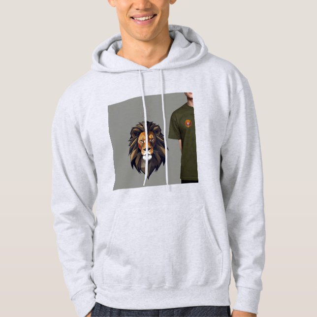 Moletom Design do logotipo Hoodie Lion Geométrico (Frente)