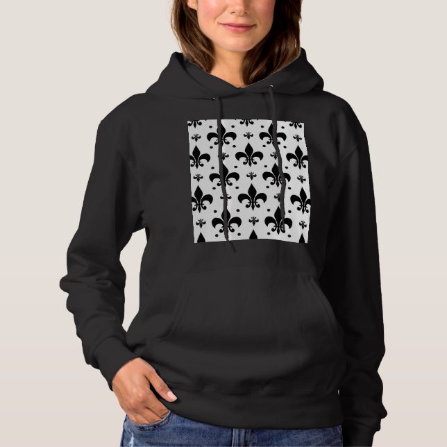 Moletom Design do padrão Fleur-de-lis de fundo branco (Frente)