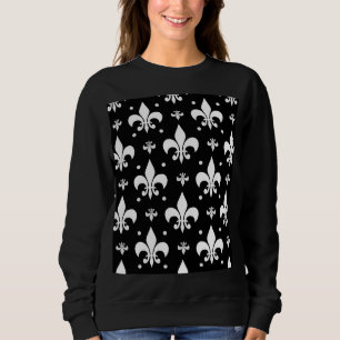 Moletom Design do padrão Fleur-de-lis preto