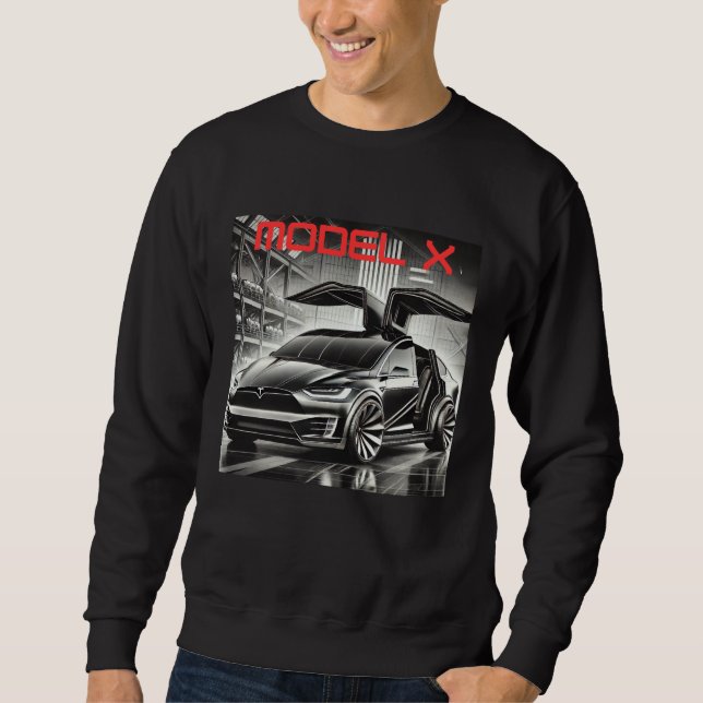 Moletom Design do Tesla Model X SUV Elétrico | VE Futurist (Frente)