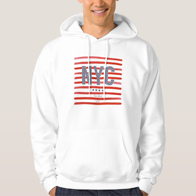 Moletom Design do vermelho de NYC |, o branco & o azul (Frente)
