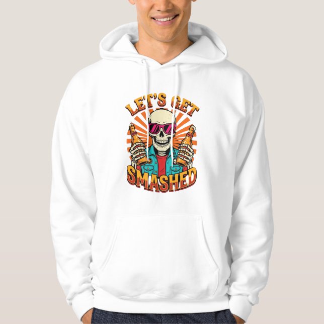 Moletom Design engraçado de esqueleto de cerveja quebrada  (Frente)