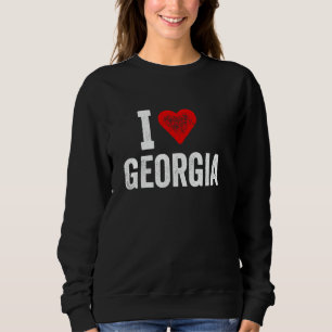 Moletom Design engraçado Retro Eu amo Georgia com um Coraç