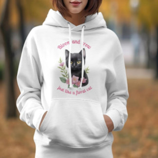 Moletom Design Floral de Gato Gato Gato Gato Bastante e Cr