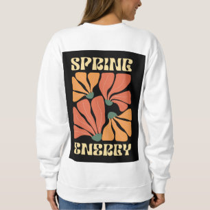 Moletom Design Floral Retro Energia da Primavera Abstra