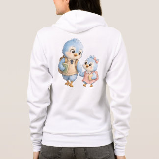Moletom Design Gráfico de Capuz com Fecho de Birds Irmãos