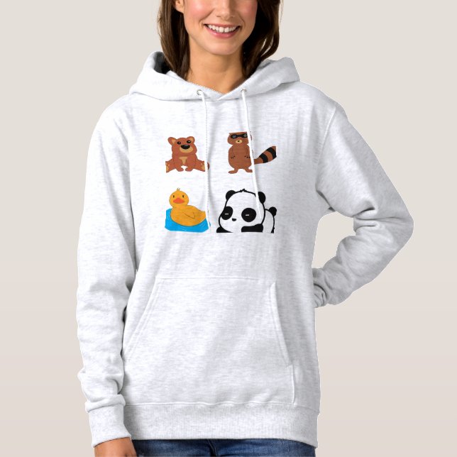 Moletom Design Hoodie, ilustração de Panda (Frente)