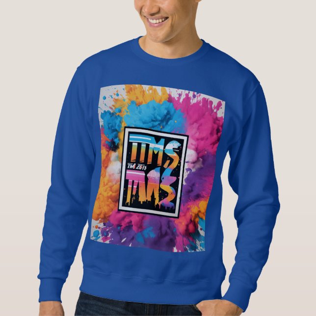 Moletom Design impresso com T-shirt de cheio azul (Frente)