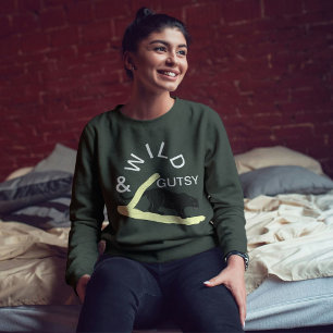 Moletom Design Moderno De Gato Selvagem E Gutsy Bold Perso