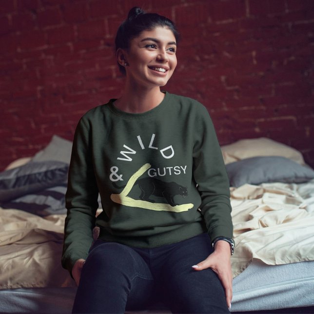 Moletom Design Moderno De Gato Selvagem E Gutsy Bold Perso (Criador carregado)