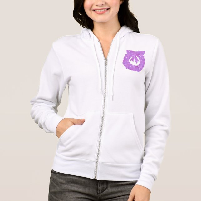 Moletom Design no bolso: Folha feminina Raglan Zip Hoodi (Frente)