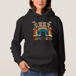 Moletom Design Retro Arco-Íris Gatos Divertidos