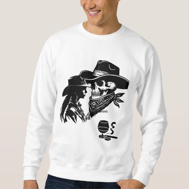 Moletom Design Romântico de Cowboy e Cowgirl - Oeste Selva (Frente)