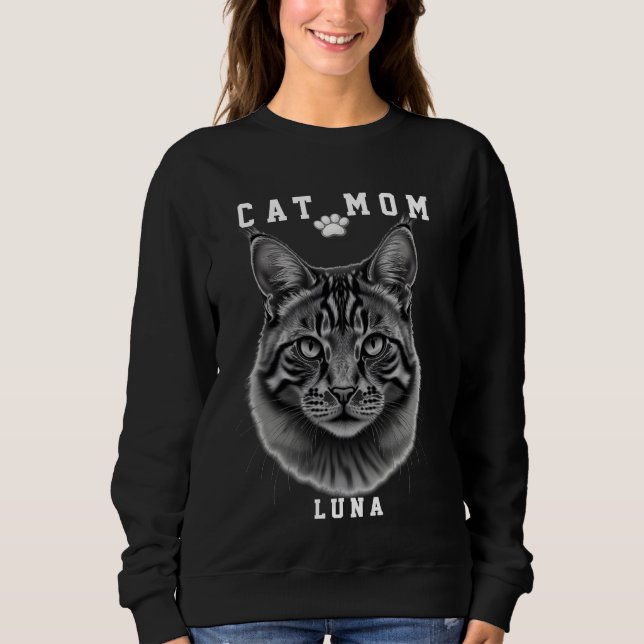 Moletom Design Simples Fofo Personalizado Mãe de Gato Aman (Frente)