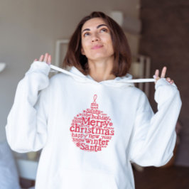 Moletom Design Vermelho de da Esfera de Natal Feliz