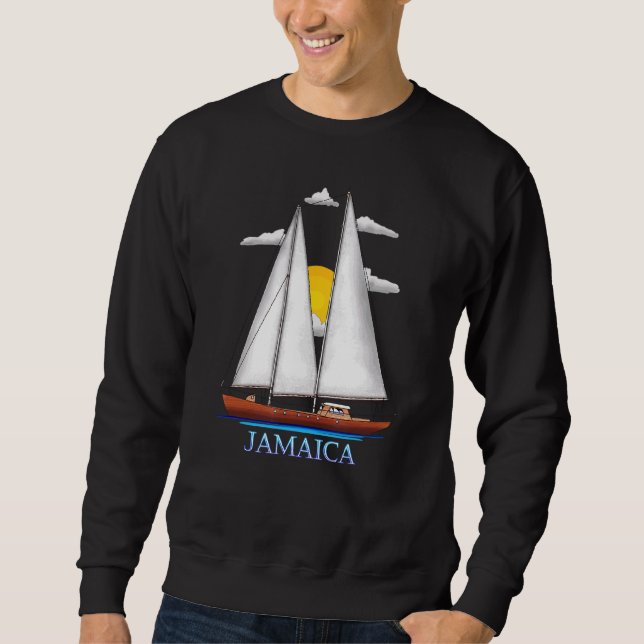 Moletom Designs de vela à vela costeira da Jamaica (Frente)