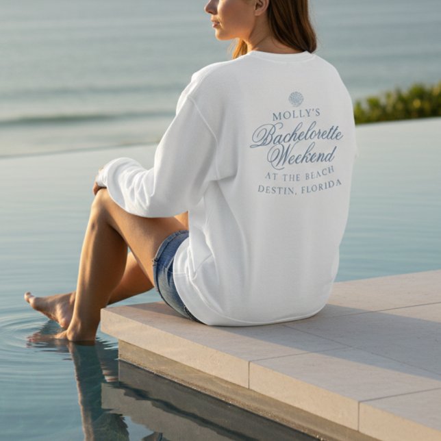 Moletom Despedida de Solteira Concha Azul Costeira (Coastal Blue Seashell Bachelorette Sweatshirt)