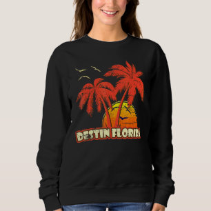 Moletom Destin Florida Summer Palm Trees 80s Beach Sunset