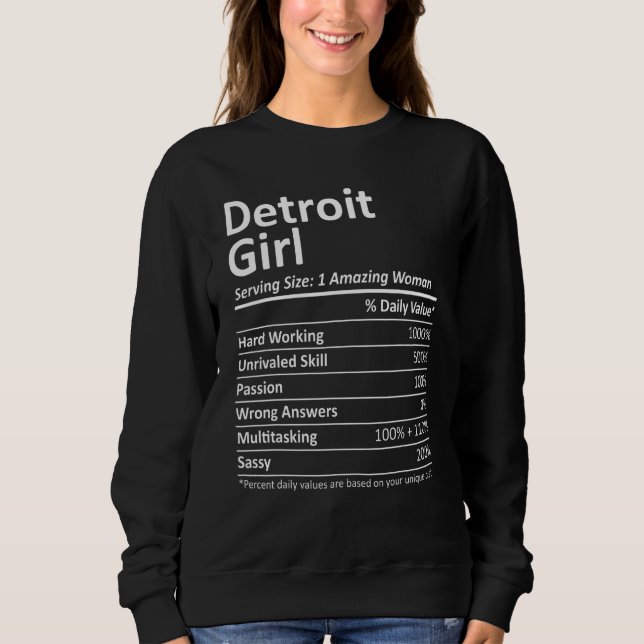 Moletom Detroit Girl Mi Michigan City Home Roots Usa (Frente)