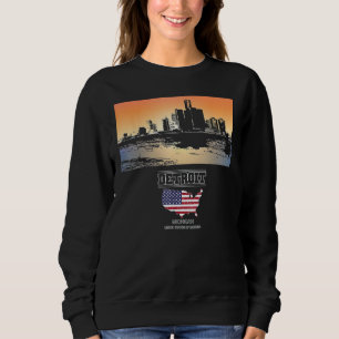 Moletom Detroit micMichigan Skyline Vacation Souvenir cida