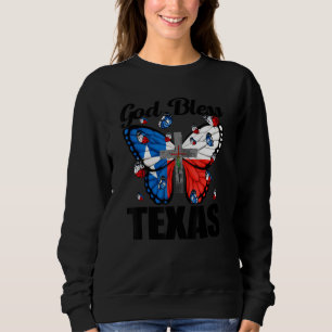 Moletom Deus abençoe Texas Butterfly Texas Map Cross Chris