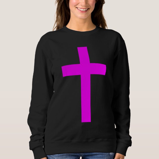 Moletom Deus Cristão Jesus Cruz Magenta (Frente)
