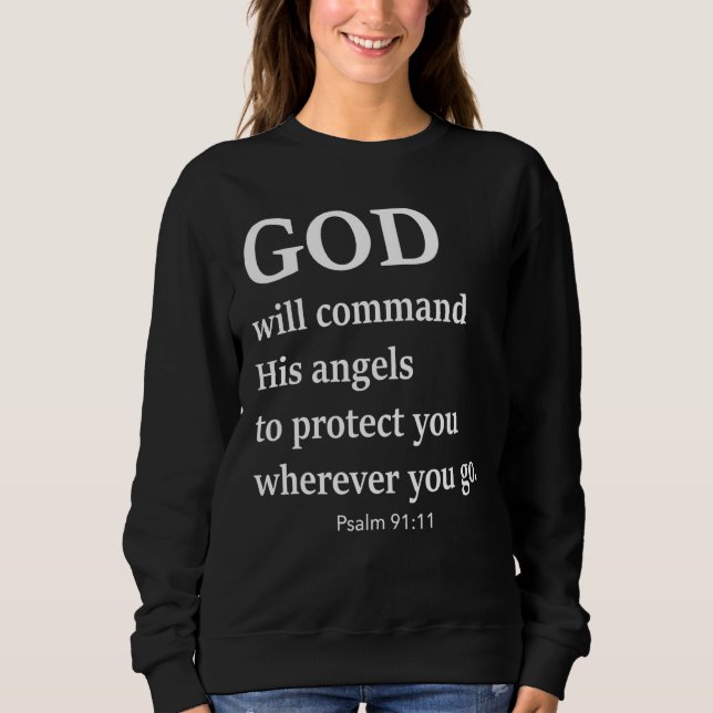 Moletom Deus Mandará Seus Anjos Protegê-Lo Roupa (Frente)