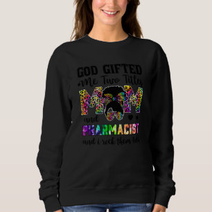 Moletom Deus Me Deu Dois Títulos Mãe E Farmacêutica Leopar