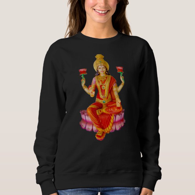 Moletom Deusa Lakshmi Da Prosperidade Meditação Hindu (Frente)