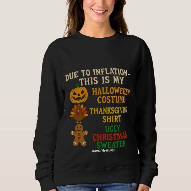 Moletom Devido à Inflação Este é o Meu Fantasia de Hallowe (Frente)