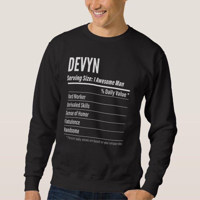 Moletom Devyn Servindo Dimensões Calorias do Rótulo Nutric (Frente)