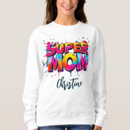 Moletom Dia das Mães Super Mãe Tipografia Grafite