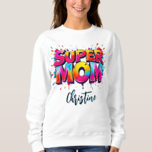 Moletom Dia das Mães Super Mãe Tipografia Grafite