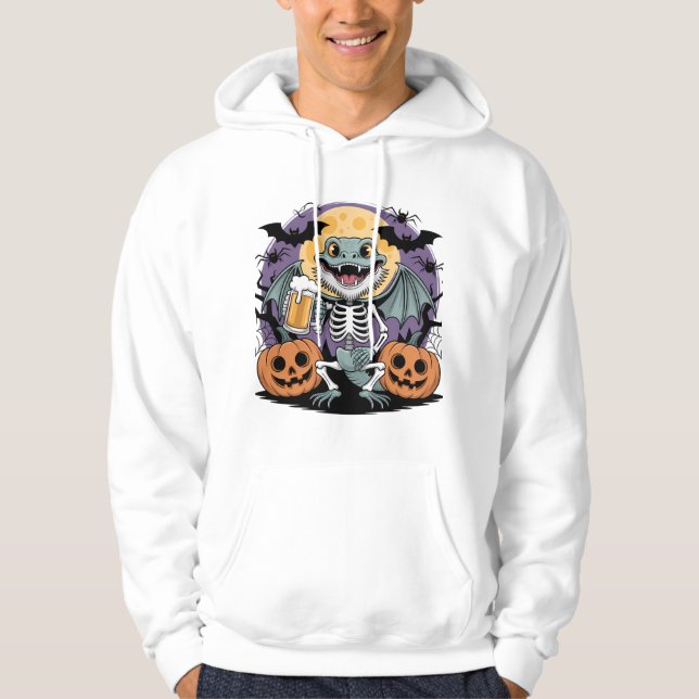 Moletom Dia de as Bruxas engraçado Lizard Skeleton with Be (Frente)