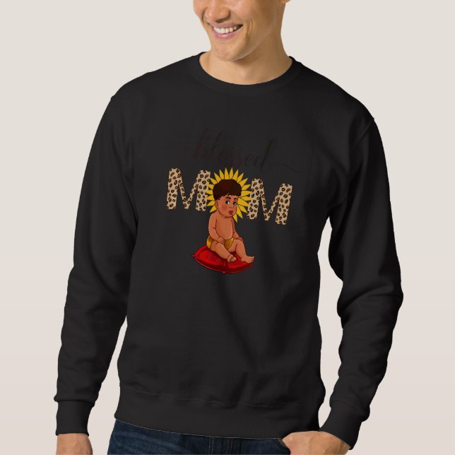 Moletom Dia de as mães Bons Leopardo Imprimir Girassol (Frente)
