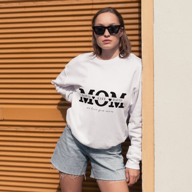 Moletom Dia de as mães de Nome de Crianças Modernas Person (Criador carregado)