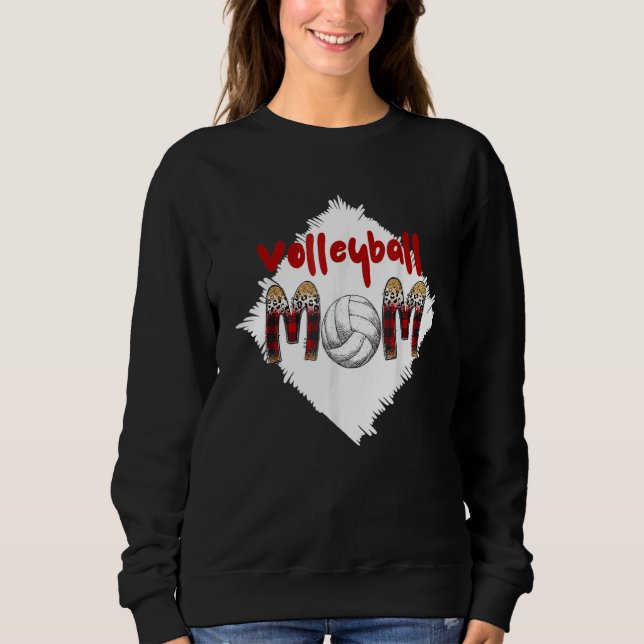 Moletom Dia de as mães de Voleibol Mãe Leopardo Bola Mãe (Frente)