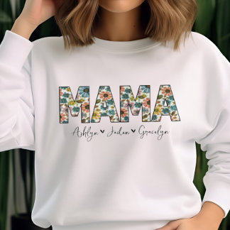 Moletom Dia de as mães Personalizado de Letras W/ Crianças