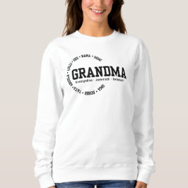 Moletom Dia de as mães Personalizado GRANDMA Nana Mimi Gig