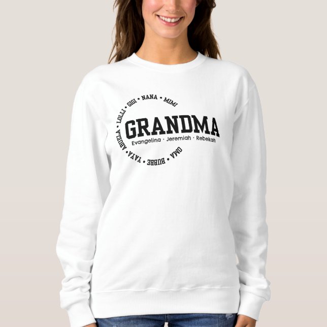 Moletom Dia de as mães Personalizado GRANDMA Nana Mimi Gig (Frente)