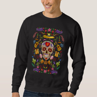 Moletom Dia De Los Muertos Dia das Bruxas Crânio de Açúcar