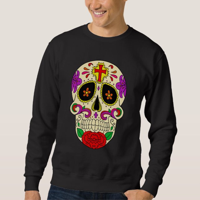Moletom Dia De Los Muertos Flower Flower Mask Skull (Frente)