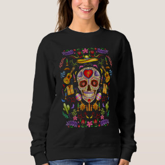 Moletom Dia De Los Muertos Halloween Crânio De Açúcar Mexi