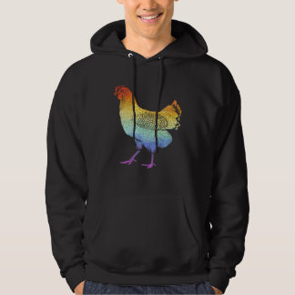 Moletom Dia De Los Muertos Rainbow Rooster Skull Cockerel