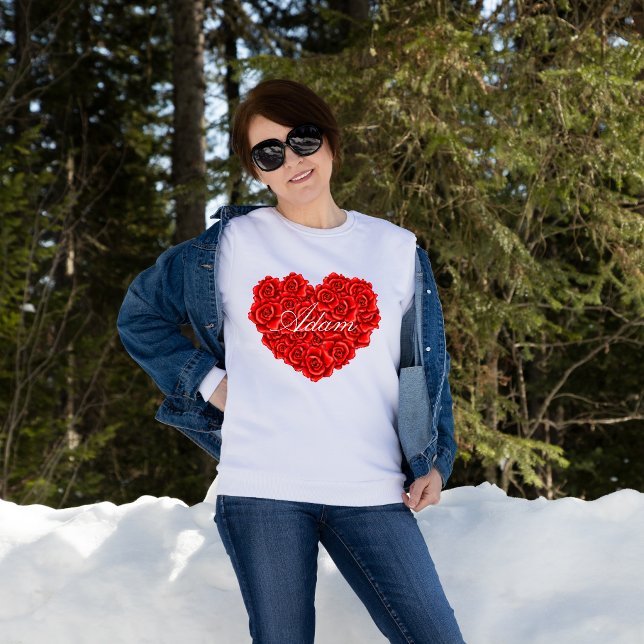 Moletom Dia de os namorados de Nome Personalizado em Forma (Criador carregado)