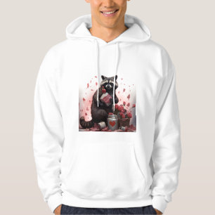 Moletom Dia de os namorados de poesia de lixo Raccoon