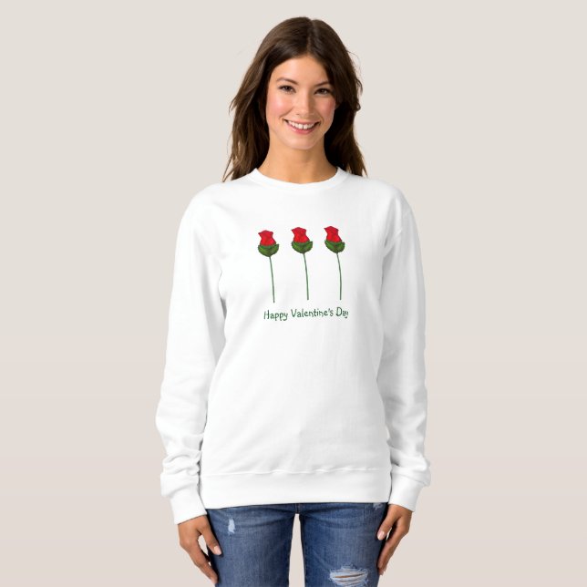 Moletom Dia de os namorados de Rosas de Chocolate Longo e  (Frente Completa)