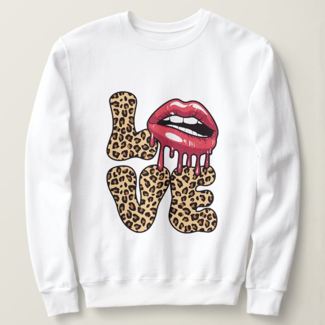 Moletom Dia de os namorados Leopardo Amor Para Meninas (Frente do Design)