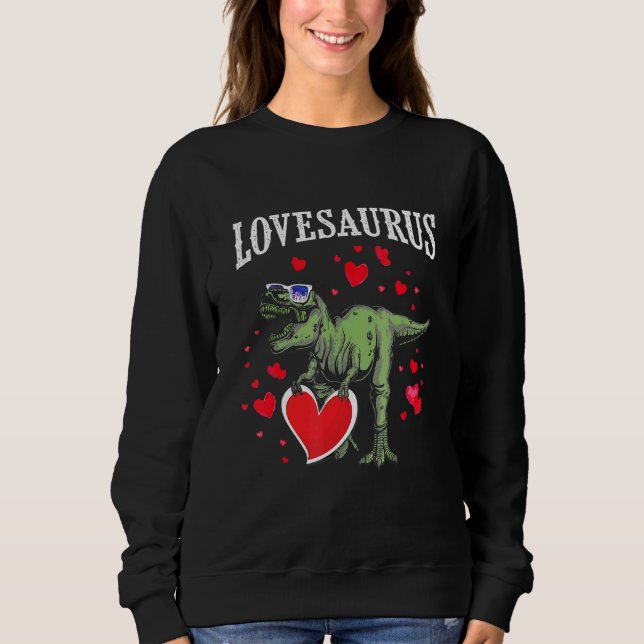 Moletom Dia de os namorados Lovesaurus T Rex Dinossauros C (Frente)